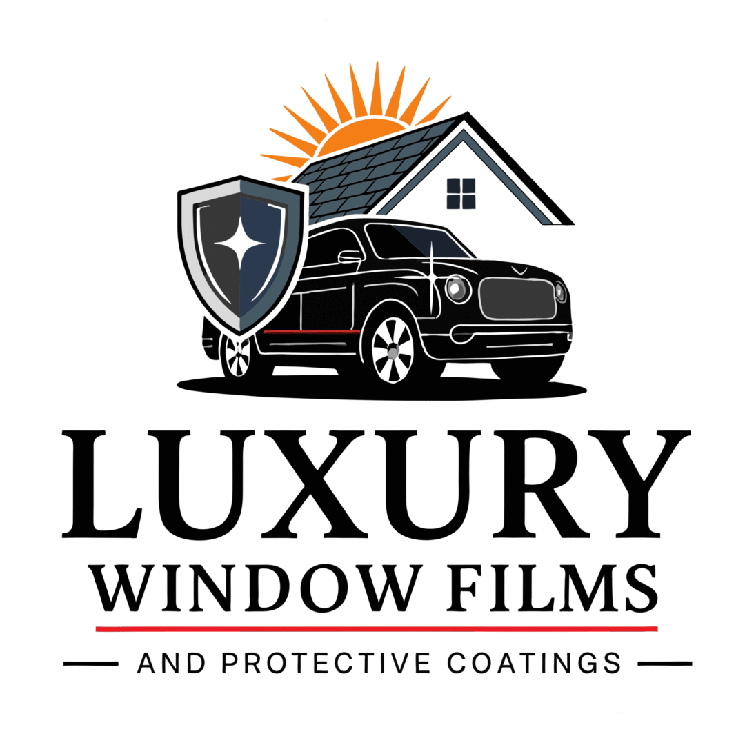 Luxury window films logo with car.